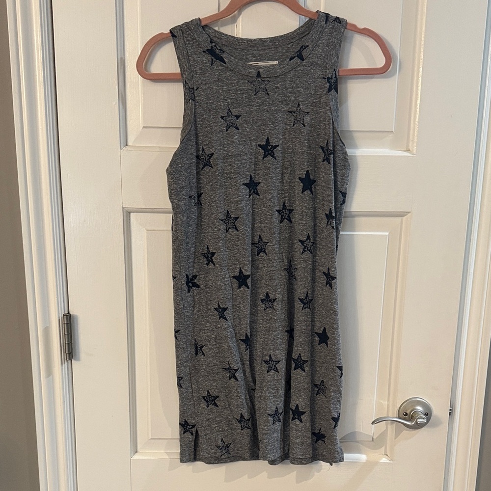 Current/Elliott Gray Dress with Navy Stars